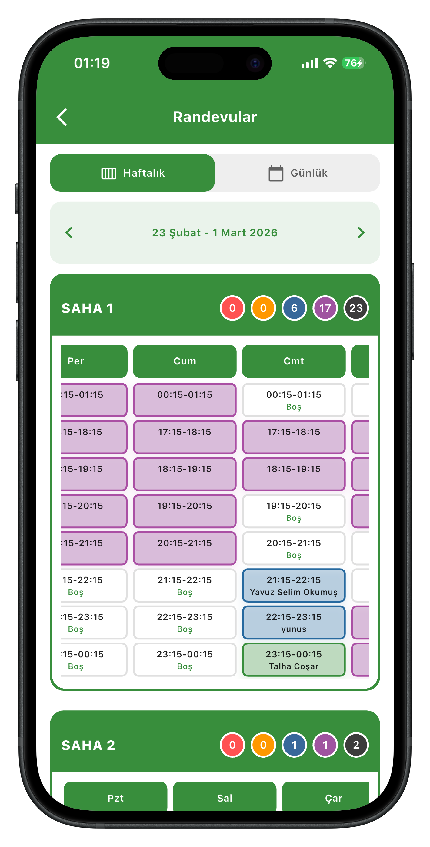 Saha Bul Tesis yönetimi