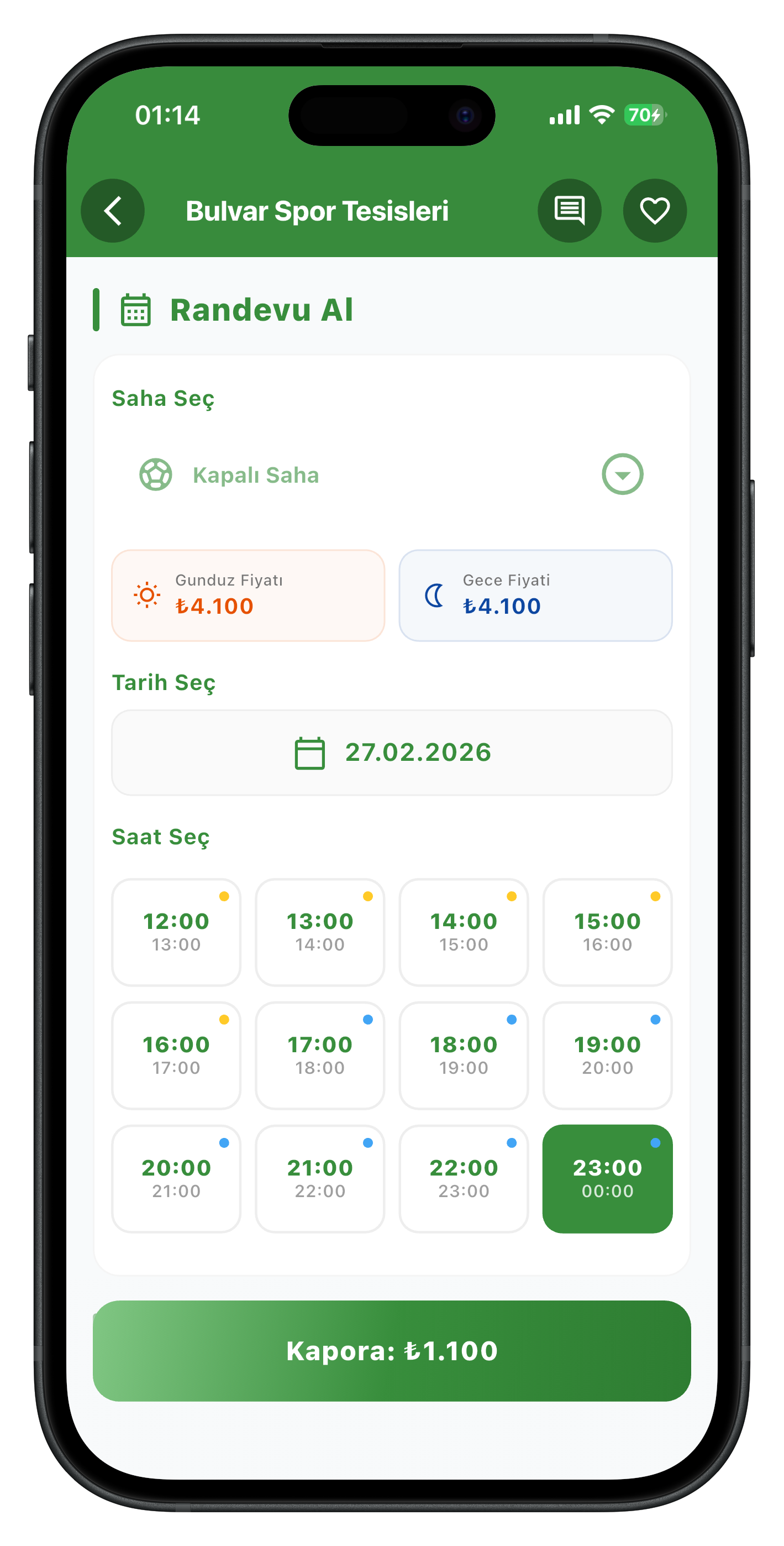 Saha Bul uygulama ekranı